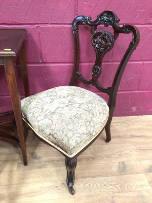 Lot 393 - Two pairs of Edwardian nursing chairs, spindle back chair and a side table (6)