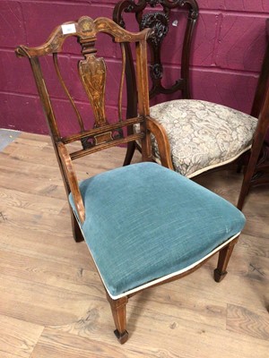 Lot 393 - Two pairs of Edwardian nursing chairs, spindle back chair and a side table (6)