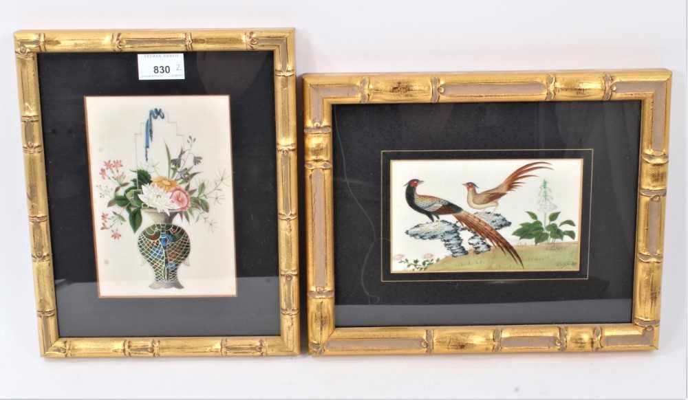 Lot 7 - Two 19th century Chinese paintings on rice paper