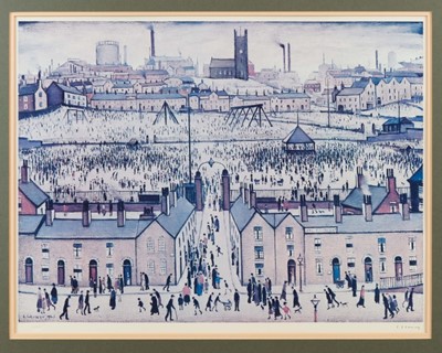 Lot 1194 - LS Lowry RA (1887-1976), lithograph, Britain at Play