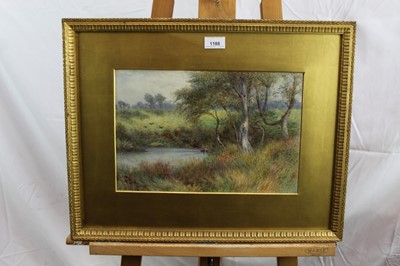 Lot 182 - Henry Measham RCamA (1848-1922), watercolour, country landscape with pond, 24 x 36cm, signed
