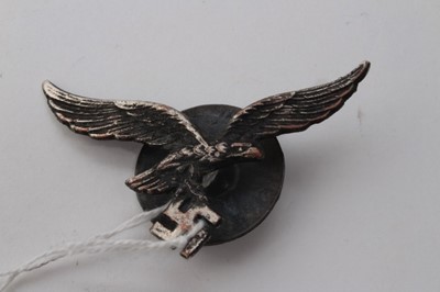 Lot 681 - Second World War Nazi German Luftwaffe Eagle badge with screw backing stamped RZM 215/41