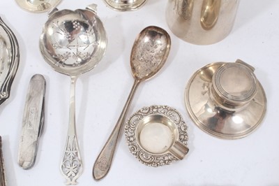 Lot 264 - Group of miscellaneous silver items to include nurse's buckle, christening mug and other items