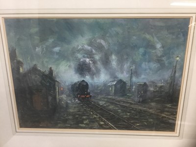 Lot 267 - Peter W. G. Coombs, 20th century, pastel - Leaving the Station, signed, 36cm x 51cm, in glazed gilt frame