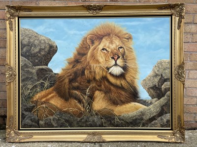 Lot 1270 - Mark Whittaker (b 1964), acrylic on board, The King, signed and dated 2000, 86 x 117cm