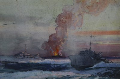 Lot 1211 - Attributed to Norman Wilkinson watercolour torpedo boats