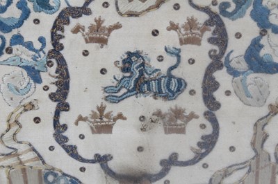 Lot 261 - 19th century embroidered armorial