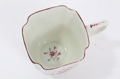 Lot 212 - Derby coffee cup, c.1756-58, of quatrefoil form, polychrome painted with floral sprays, 5.75cm high