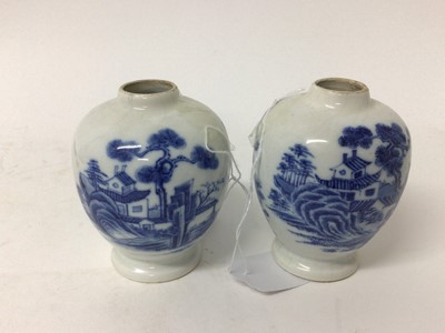 Lot 214 - Pair of 18th century Chinese soft-paste porcelain tea canisters