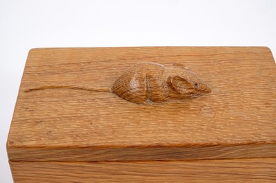 Lot 839 - Robert 'Mouseman' Thompson carved oak trinket box and cover