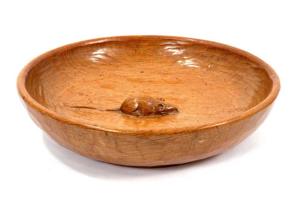 Lot 842 - Robert 'Mouseman' Thompson carved oak fruit bowl