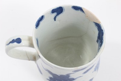 Lot 217 - Bow blue and white Dragon pattern mug, c.1755, of baluster form, 9.25cm high