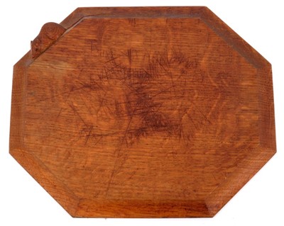 Lot 844 - Robert 'Mouseman' Thompson carved oak bread board