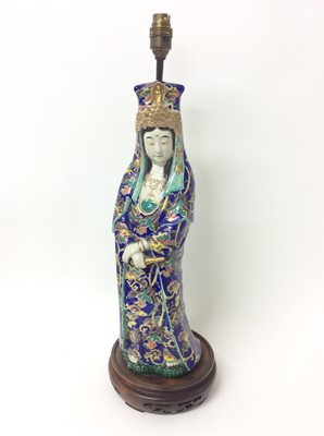 Lot 988 - Japanese ceramic figural lamp