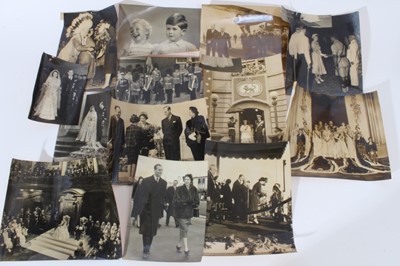 Lot 60 - Collection 1950s-70s Royal black and white press photographs including early images of H.M. Queen Elizabeth II and Prince Philip , the Coronation, Royal tours etc (28)