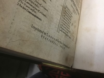 Lot 1573 - 17th century book of common prayer and bible