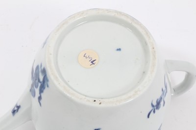 Lot 243 - Rare Worcester blue and white Thrush pattern teapot, c.1758, painter's mark to base, 10cm high