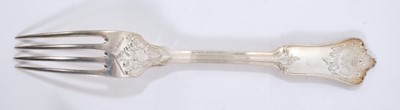 Lot 44 - Six Late 19th/early 20th Century German Silver Dinner Forks, Rococo pattern from the Royal Prussian Collection, each piece cast and chased on one side with the Royal Prussian Eagle and reverse with...