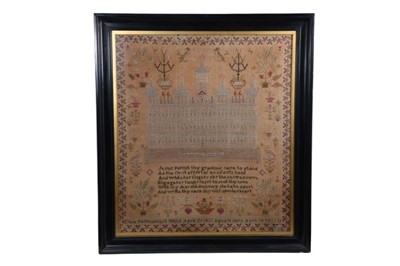 Lot 1002 - William IV sampler of prodigious size depicting Solomons temple