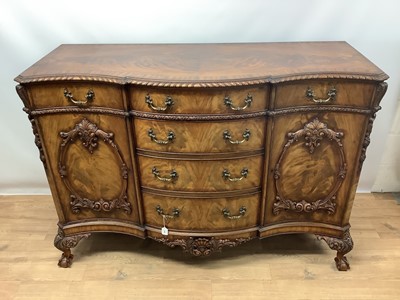 Lot 1492 - Fine quality Chippendale revival serpentine sideboard