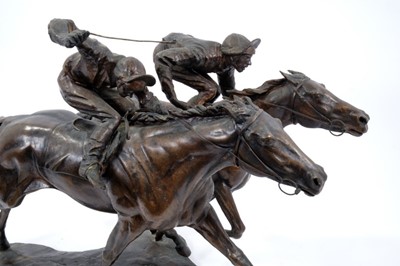 Lot 913 - Bernard Winskill (d. 1980) for Royal Worcester - bronze figure titled 'By a short head'