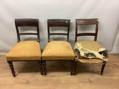 Lot 1068 - Six George III mahogany dining chairs