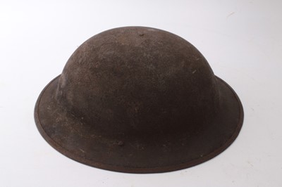 Lot 806 - American M1917 pattern steel helmet, with liner and chinstrap, stamped UC302