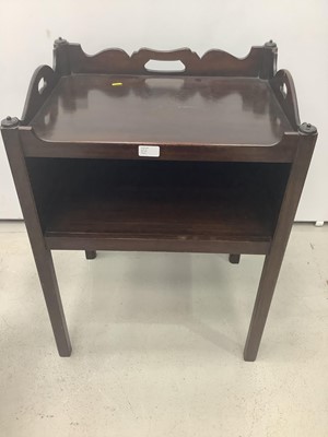 Lot 156 - Pair of Georgian style mahogany two tier bedside table, 56cm wide x 44cm deep x 75cm high