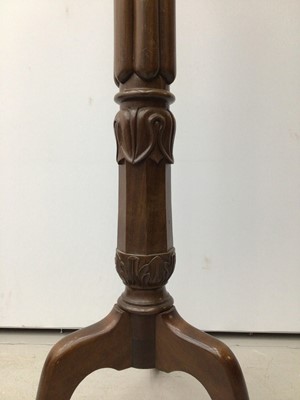 Lot 164 - Victorian mahogany torchere with reeded column on three splayed legs, 154cm high