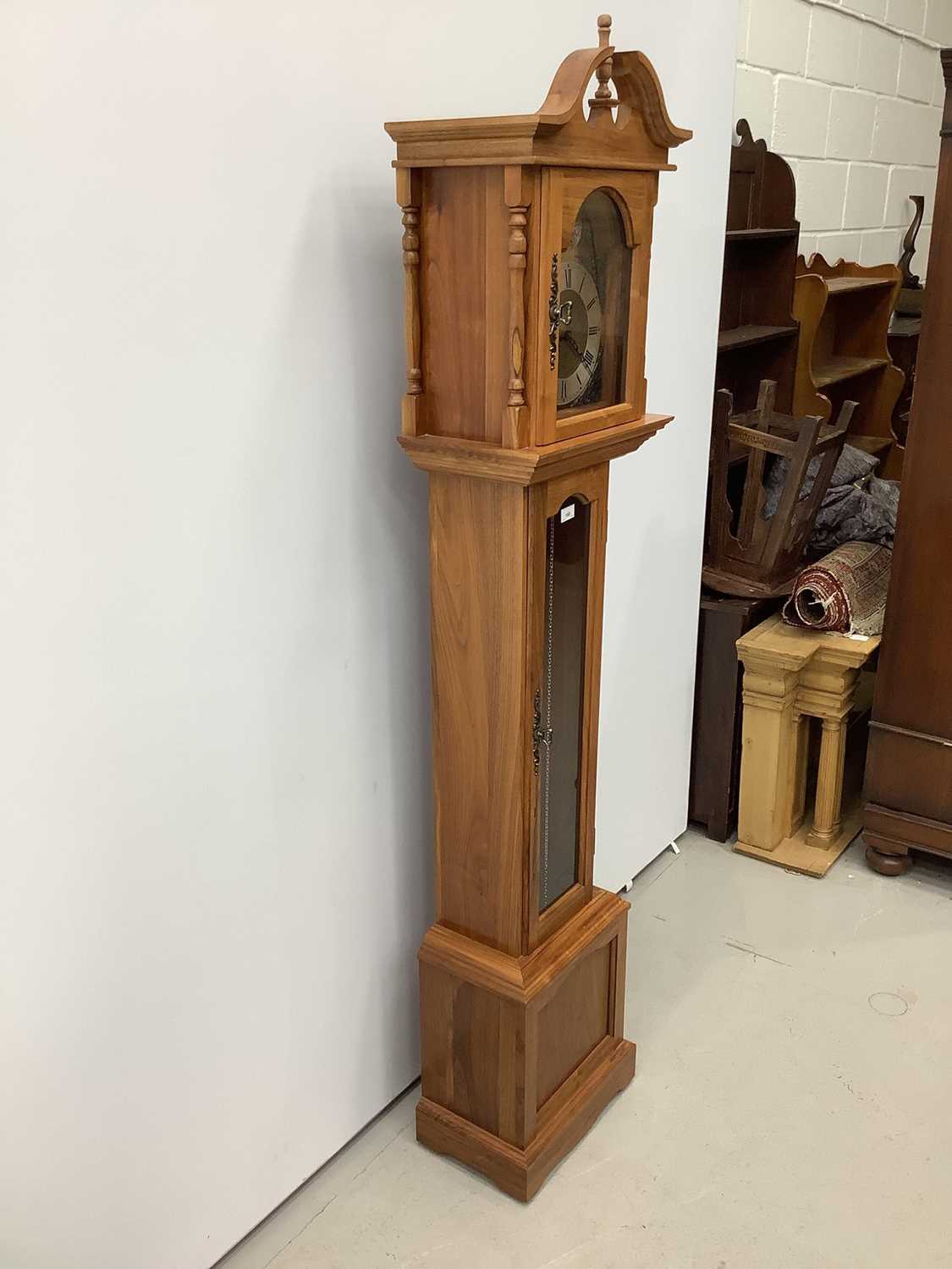 Lot 160 Reproduction longcase clock in hardwood case