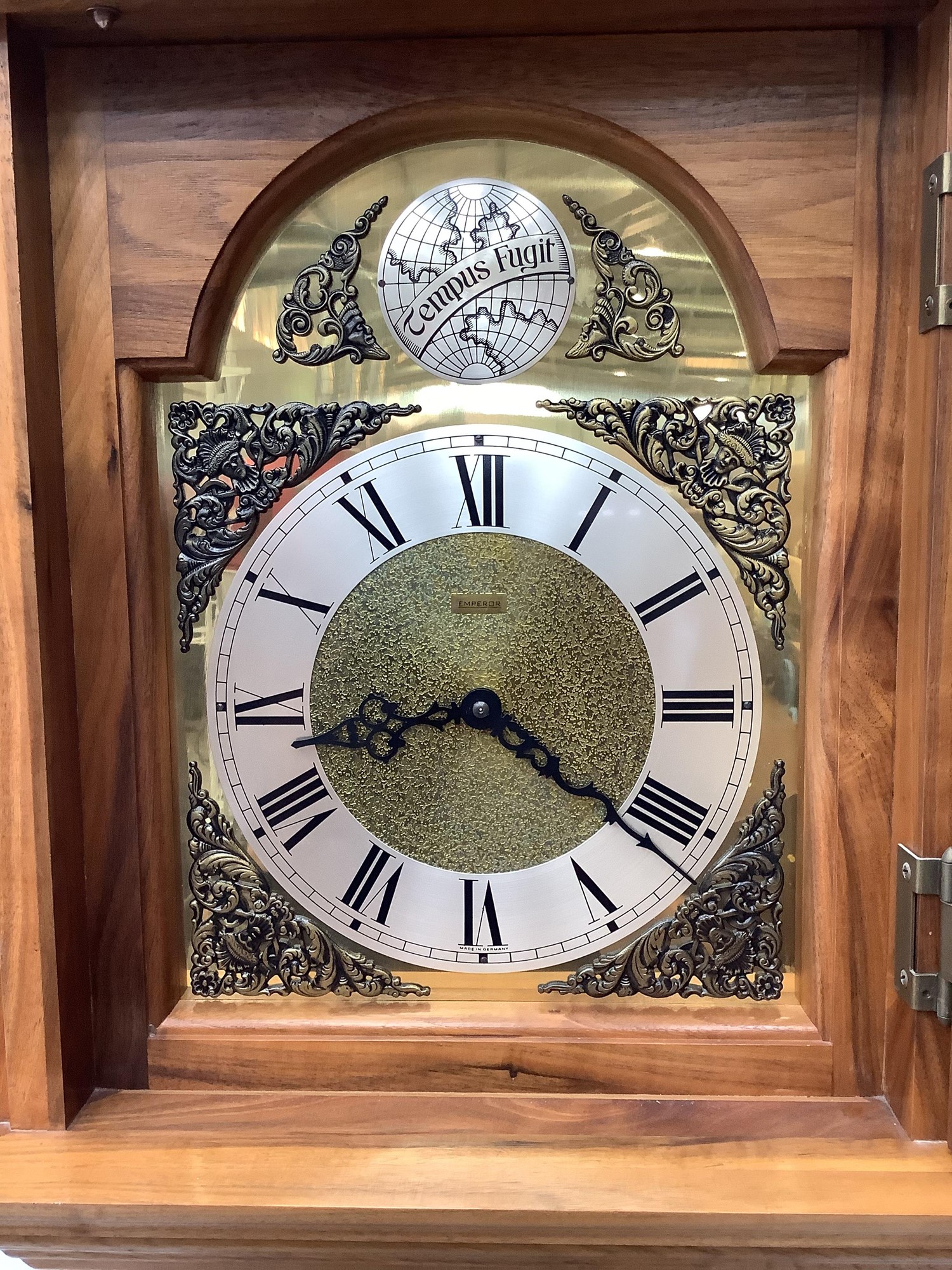 Lot 160 Reproduction longcase clock in hardwood case
