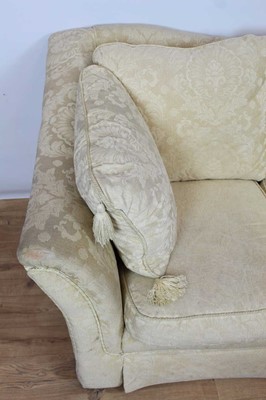 Lot 161 - Traditional style two seater settee with cream upholstery
