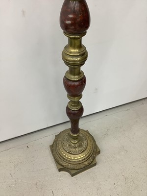 Lot 163 - Brass and marble effect standard lamp