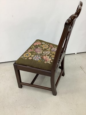 Lot 165 - 19th century mahogany dining chair with pierced splat back and drop in tapestry seat