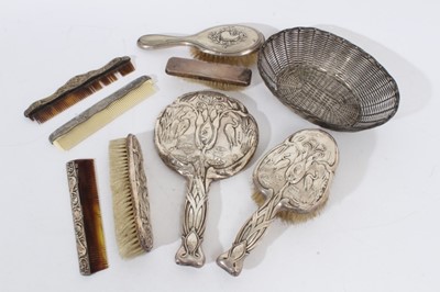 Lot 501 - Selection of early 20th century silver mounted dressing table items