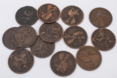 Lot 496 - G.B. Mixed Victoria YH Bronze coinage in better than average condition to include Pennies x 49, Halfpennies x 13 and Farthings x 13 (total 75 coins)