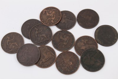 Lot 496 - G.B. Mixed Victoria YH Bronze coinage in better than average condition to include Pennies x 49, Halfpennies x 13 and Farthings x 13 (total 75 coins)