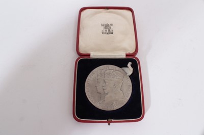 Lot 409 - G.B. - Silver Medallion commemorating George V Silver Jubilee 1935 diameter 57mm, in case of issue (Ref: Eimer 2029) (1 medallion)