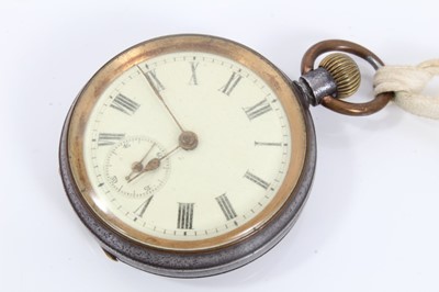 Lot 144 - Victorian silver cased half hunter pocket watch, two other pocket watches and Yeates & Son pocket gauge