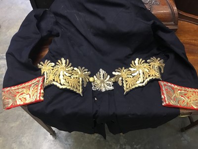 Lot 72 - The Rt Hon. The Earl of Listowel K.P.,J.P.,D.L., fine Victorian Court uniform by Henry Poole with gold and red bullion collar and cuffs, trousers with gold lace , breeches and sword belt contained...