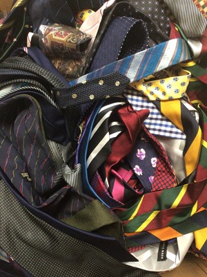 Lot 1960 - A lot of Gentlemen's vintage ties, makers and retailers include Liberty Duchamp, Harvey Nichols, Boss, Bentley Club, Bellini, Forte and Stone, James Meade plus some new ties.