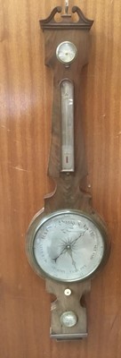 Lot 257 - Large Victorian mahogany banjo barometer