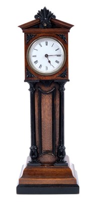 Lot 752 - Edwardian Miniature mahogany longcase clock