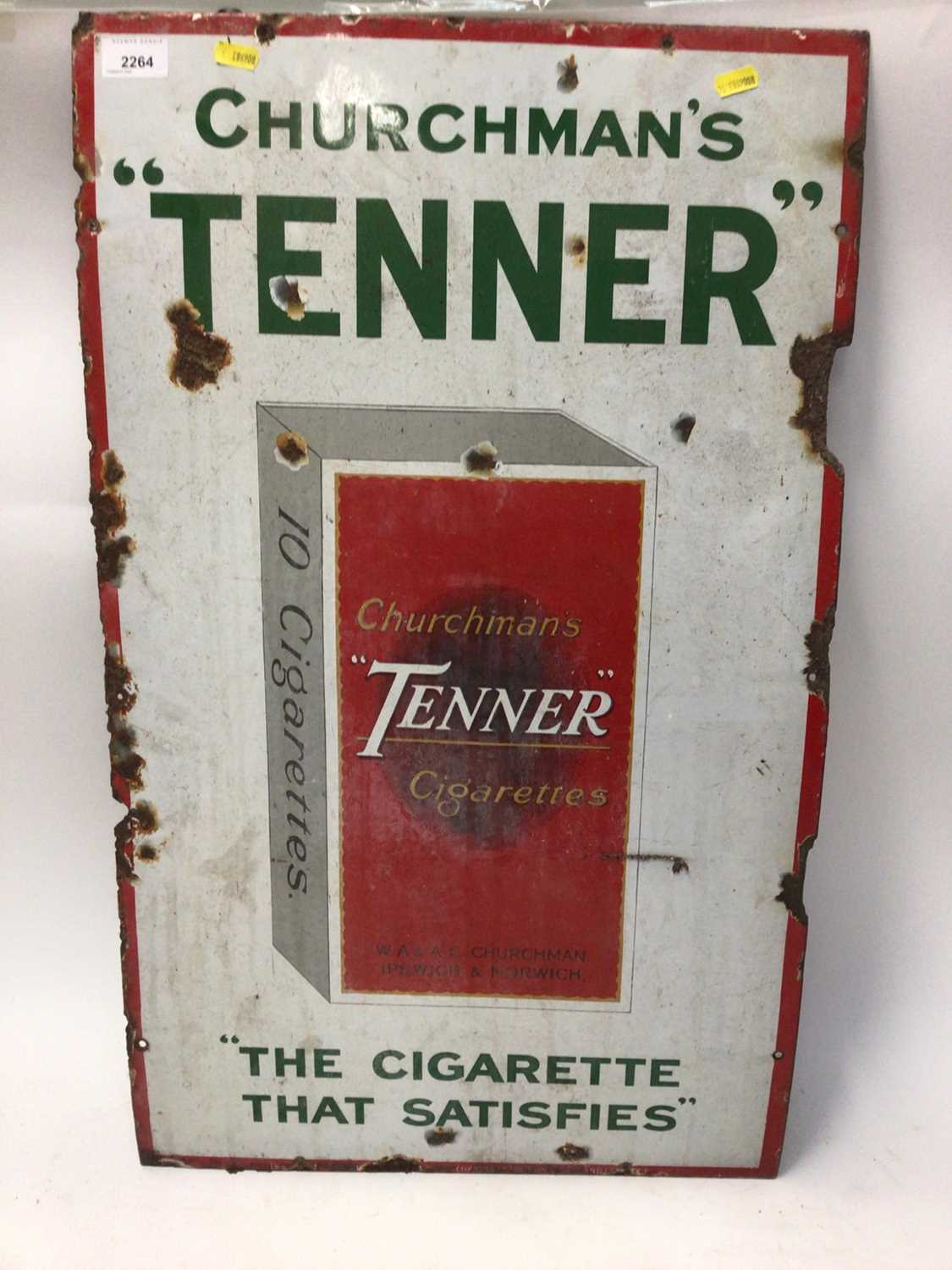 Lot 2264 - Enamel sign for Churchman’s cigarettes