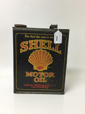 Lot 1859 - Scarce original 1920s Shell Motor Oil can, with original cap.