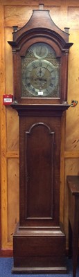 Lot 783 - Georgian longcase clock, the arched brass dial signed Charles Newman, Lynn