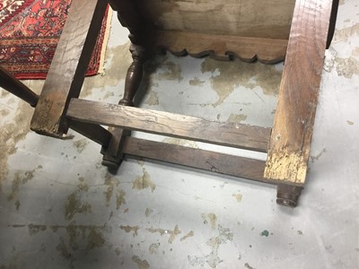 Lot 1519 - Pair of antique oak wainscot chairs, 17th century and later 
Provenance: removed from All Saints Church, Hitcham