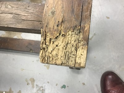 Lot 1519 - Pair of antique oak wainscot chairs, 17th century and later 
Provenance: removed from All Saints Church, Hitcham