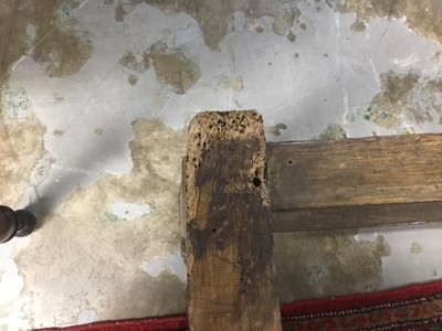 Lot 1519 - Pair of antique oak wainscot chairs, 17th century and later 
Provenance: removed from All Saints Church, Hitcham
