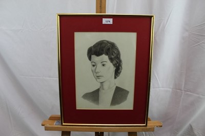 Lot 1276 - *Francis Plummer (1930-2019) pencil and wash drawings - portrait of a lady, signed and dated '67, 31cm x 24cm, in glazed gilt frame